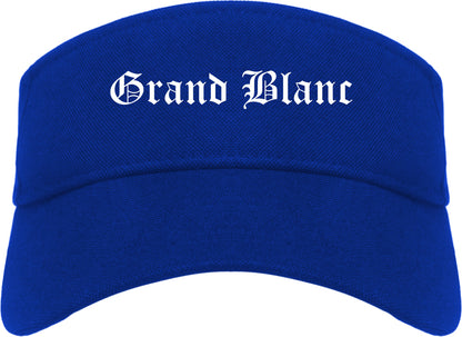 Grand Blanc Michigan MI Old English Mens Visor Cap Hat Royal Blue