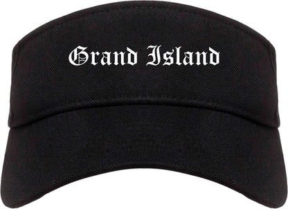 Grand Island Nebraska NE Old English Mens Visor Cap Hat Black