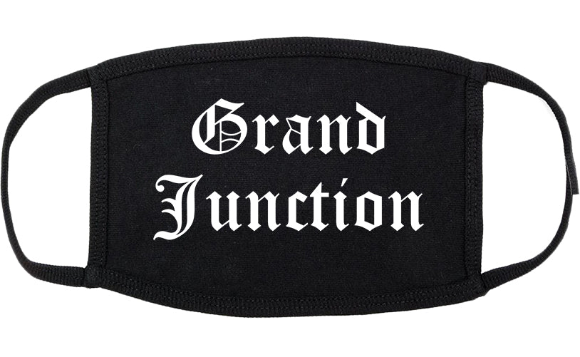 Grand Junction Colorado CO Old English Cotton Face Mask Black