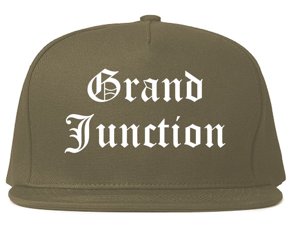 Grand Junction Colorado CO Old English Mens Snapback Hat Grey