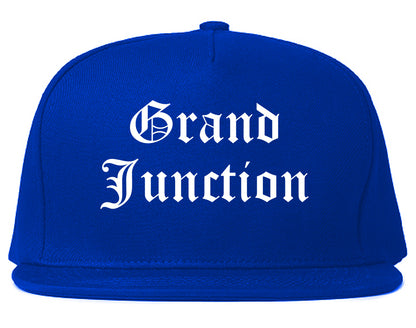 Grand Junction Colorado CO Old English Mens Snapback Hat Royal Blue