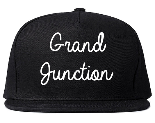 Grand Junction Colorado CO Script Mens Snapback Hat Black