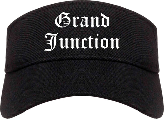 Grand Junction Colorado CO Old English Mens Visor Cap Hat Black