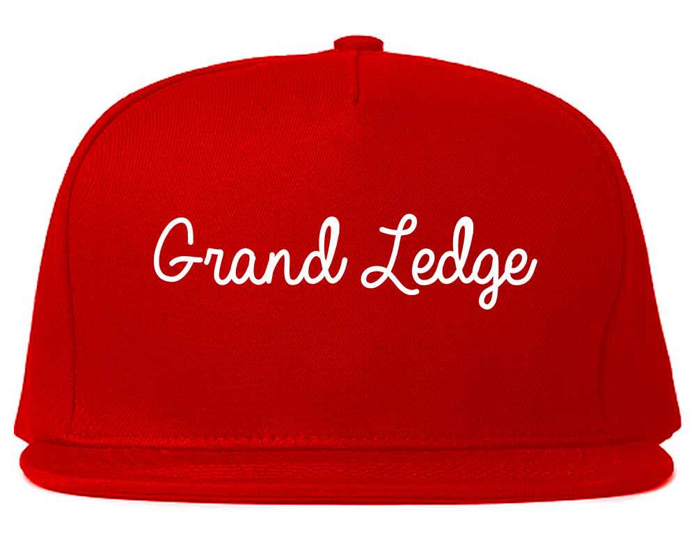 Grand Ledge Michigan MI Script Mens Snapback Hat Red
