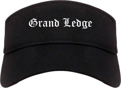 Grand Ledge Michigan MI Old English Mens Visor Cap Hat Black