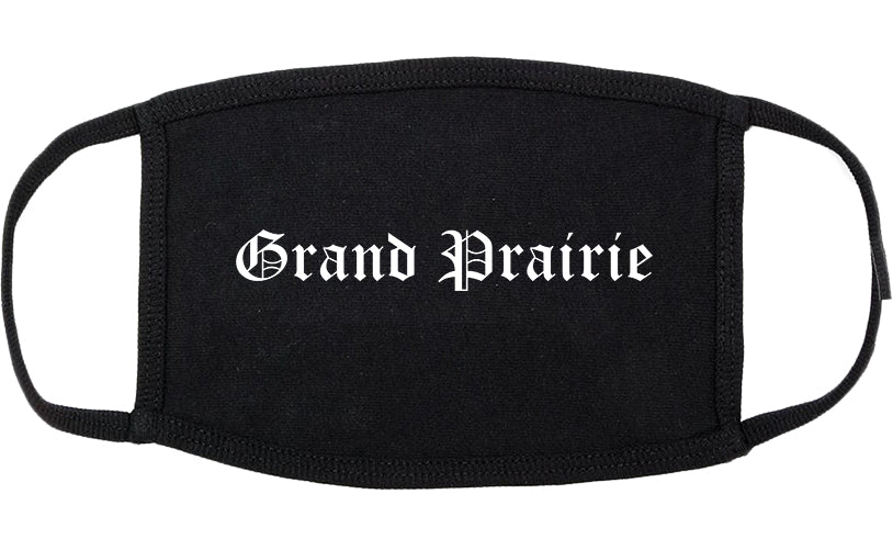 Grand Prairie Texas TX Old English Cotton Face Mask Black