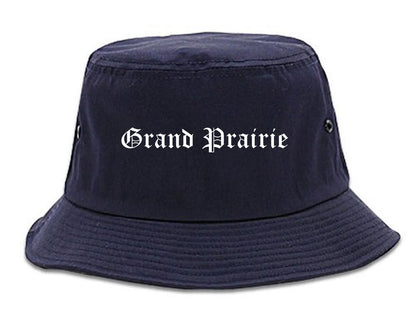 Grand Prairie Texas TX Old English Mens Bucket Hat Navy Blue