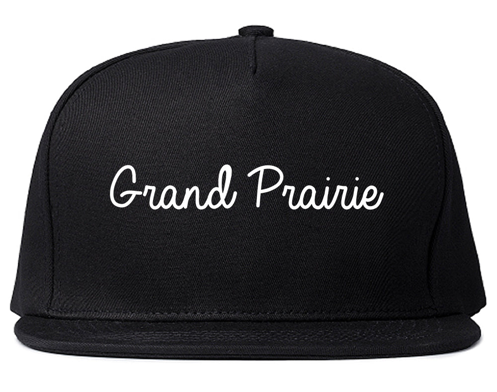 Grand Prairie Texas TX Script Mens Snapback Hat Black