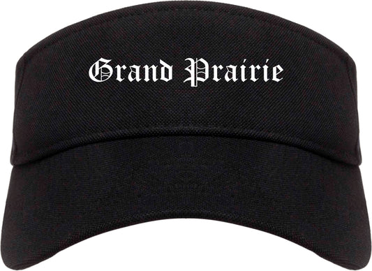 Grand Prairie Texas TX Old English Mens Visor Cap Hat Black