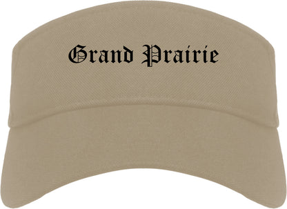 Grand Prairie Texas TX Old English Mens Visor Cap Hat Khaki