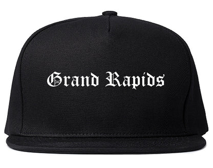 Grand Rapids Michigan MI Old English Mens Snapback Hat Black