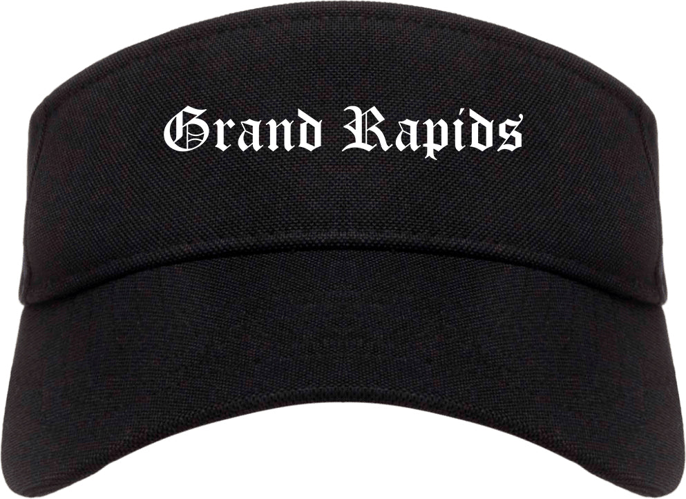 Grand Rapids Michigan MI Old English Mens Visor Cap Hat Black