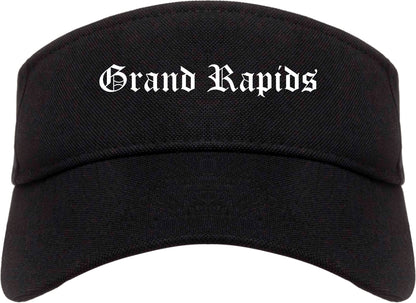 Grand Rapids Michigan MI Old English Mens Visor Cap Hat Black