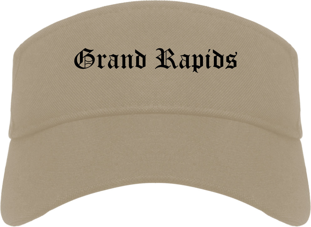 Grand Rapids Michigan MI Old English Mens Visor Cap Hat Khaki