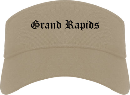 Grand Rapids Michigan MI Old English Mens Visor Cap Hat Khaki
