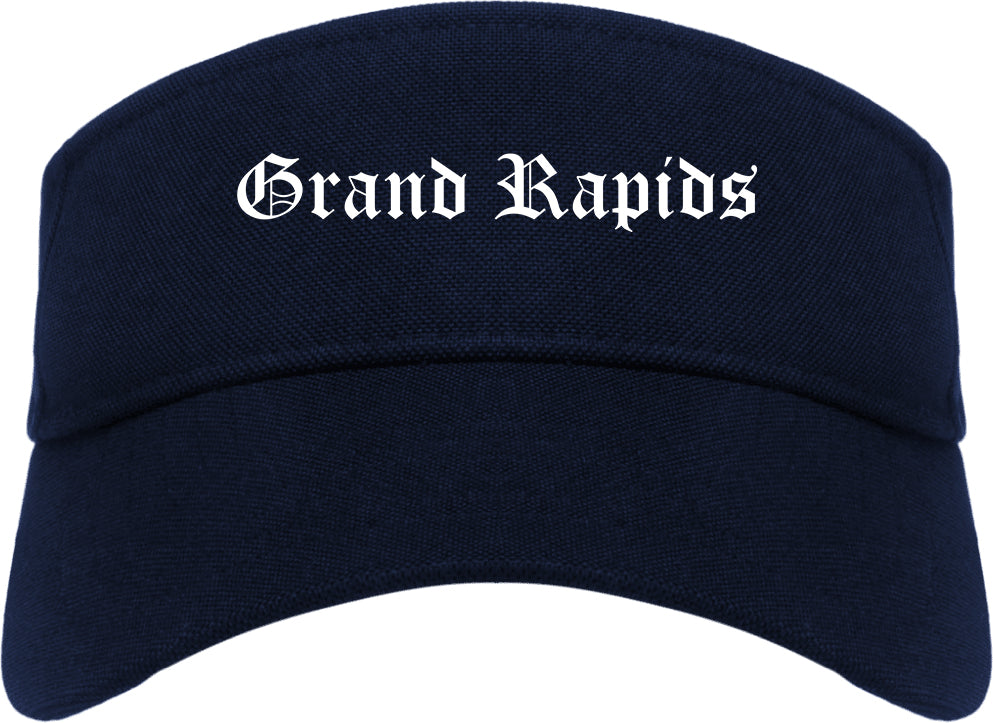 Grand Rapids Michigan MI Old English Mens Visor Cap Hat Navy Blue