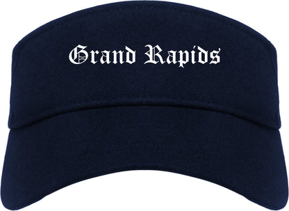 Grand Rapids Michigan MI Old English Mens Visor Cap Hat Navy Blue