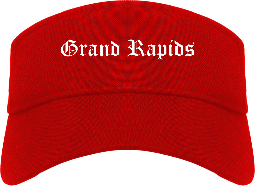 Grand Rapids Michigan MI Old English Mens Visor Cap Hat Red