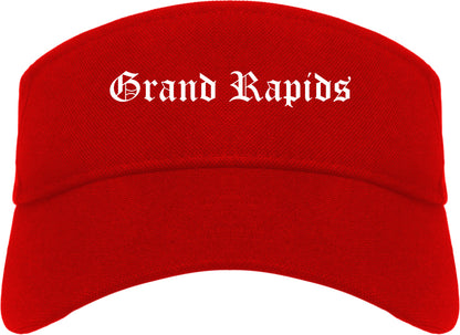 Grand Rapids Michigan MI Old English Mens Visor Cap Hat Red
