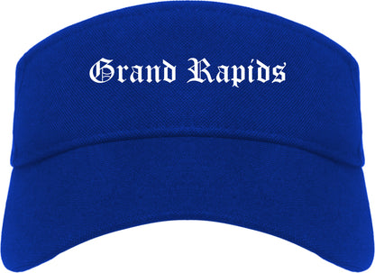 Grand Rapids Michigan MI Old English Mens Visor Cap Hat Royal Blue