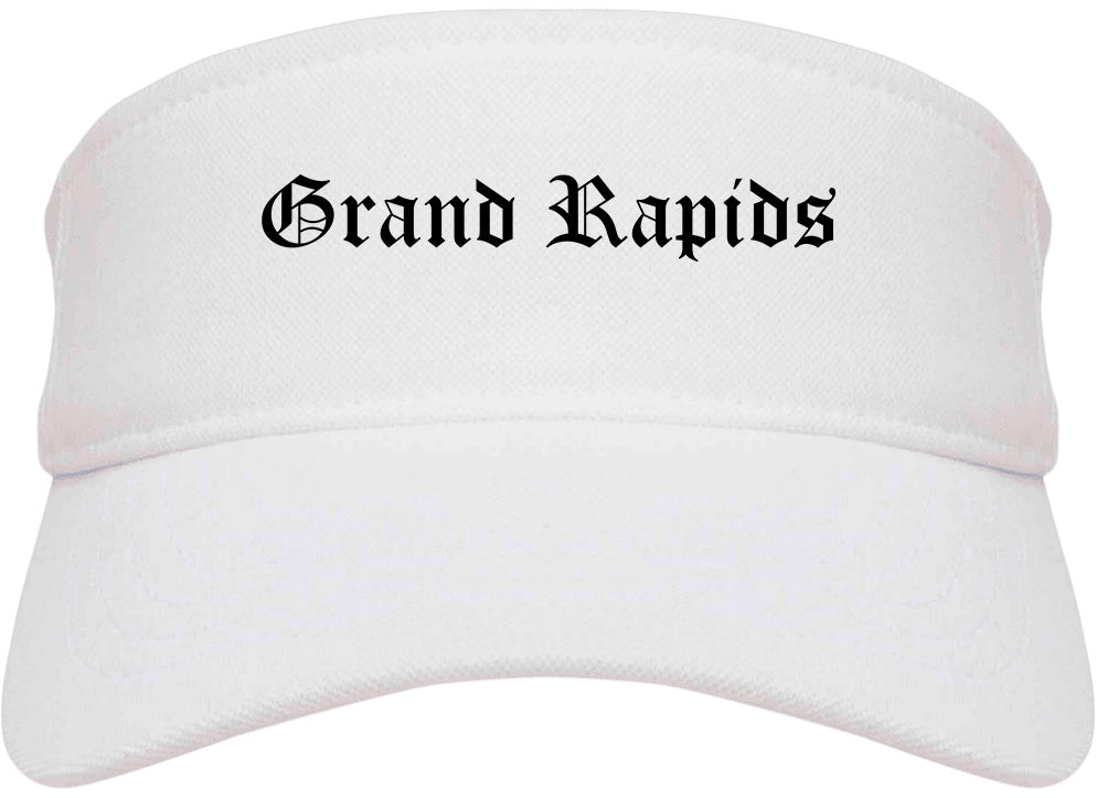 Grand Rapids Michigan MI Old English Mens Visor Cap Hat White