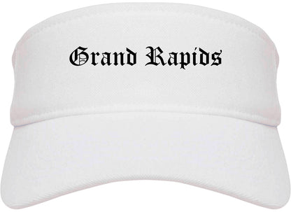 Grand Rapids Michigan MI Old English Mens Visor Cap Hat White