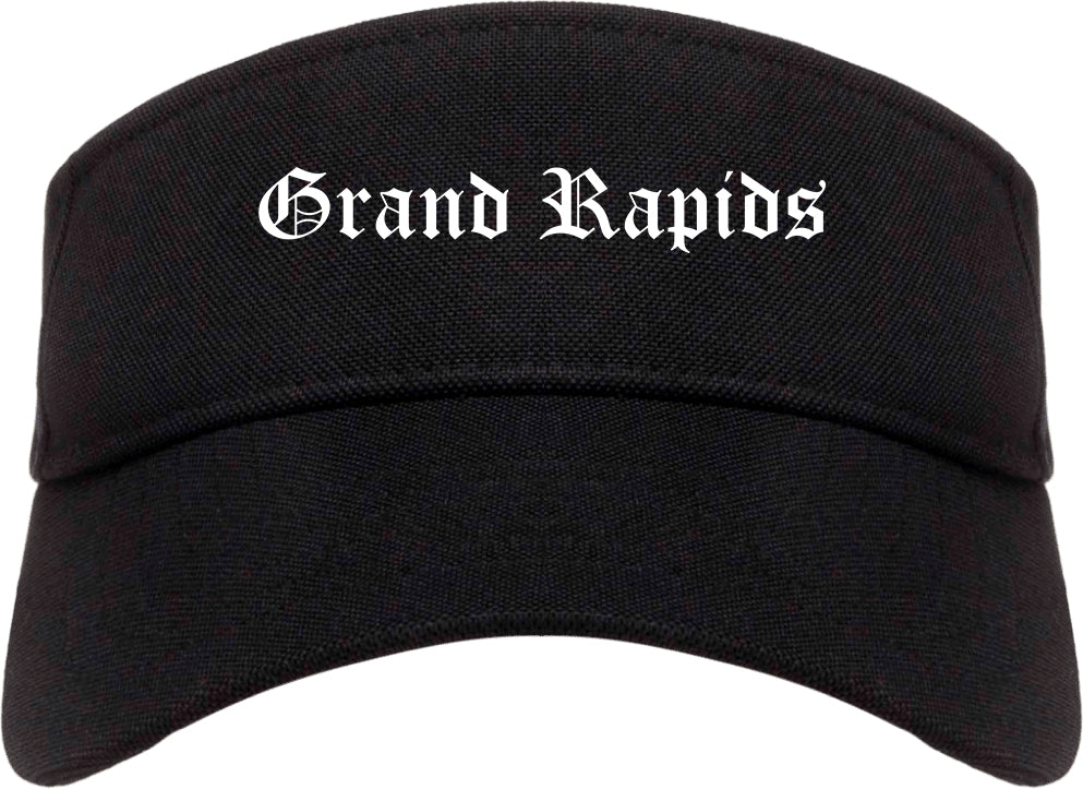 Grand Rapids Minnesota MN Old English Mens Visor Cap Hat Black