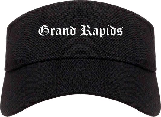 Grand Rapids Minnesota MN Old English Mens Visor Cap Hat Black