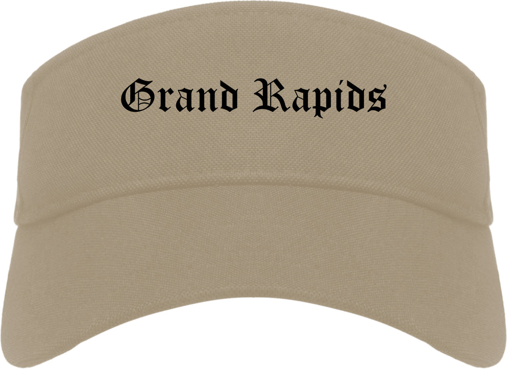 Grand Rapids Minnesota MN Old English Mens Visor Cap Hat Khaki