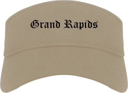 Grand Rapids Minnesota MN Old English Mens Visor Cap Hat Khaki