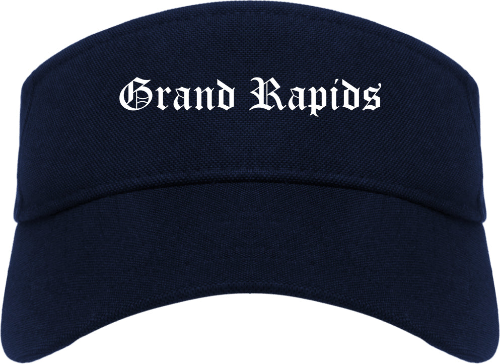 Grand Rapids Minnesota MN Old English Mens Visor Cap Hat Navy Blue