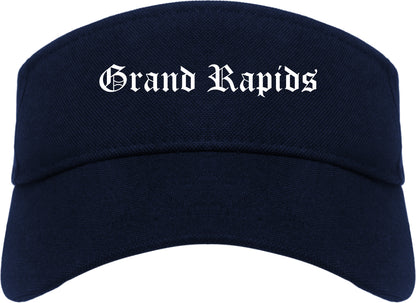 Grand Rapids Minnesota MN Old English Mens Visor Cap Hat Navy Blue