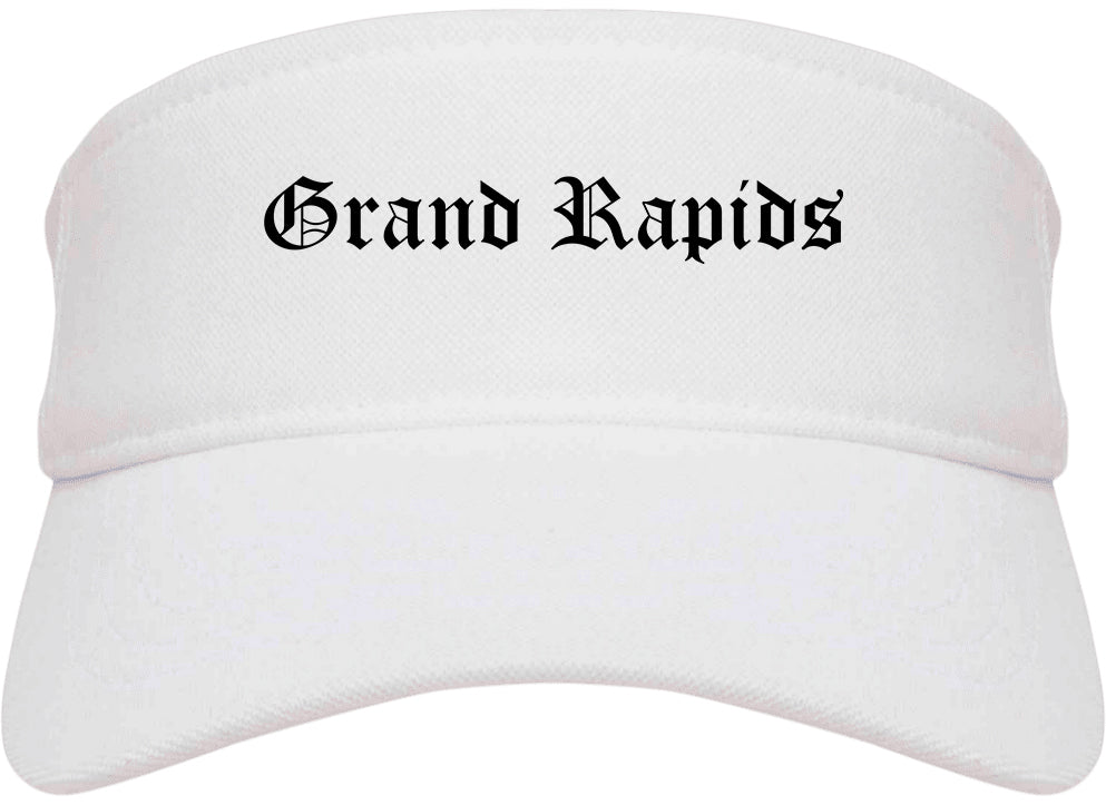 Grand Rapids Minnesota MN Old English Mens Visor Cap Hat White