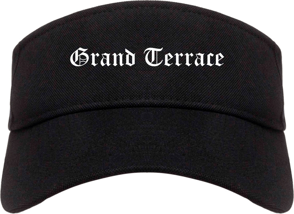 Grand Terrace California CA Old English Mens Visor Cap Hat Black