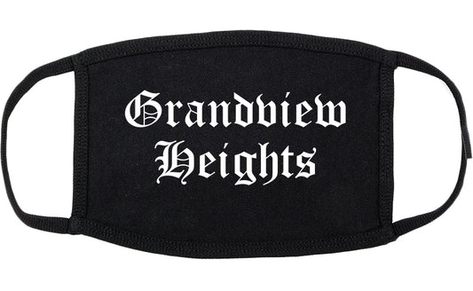 Grandview Heights Ohio OH Old English Cotton Face Mask Black