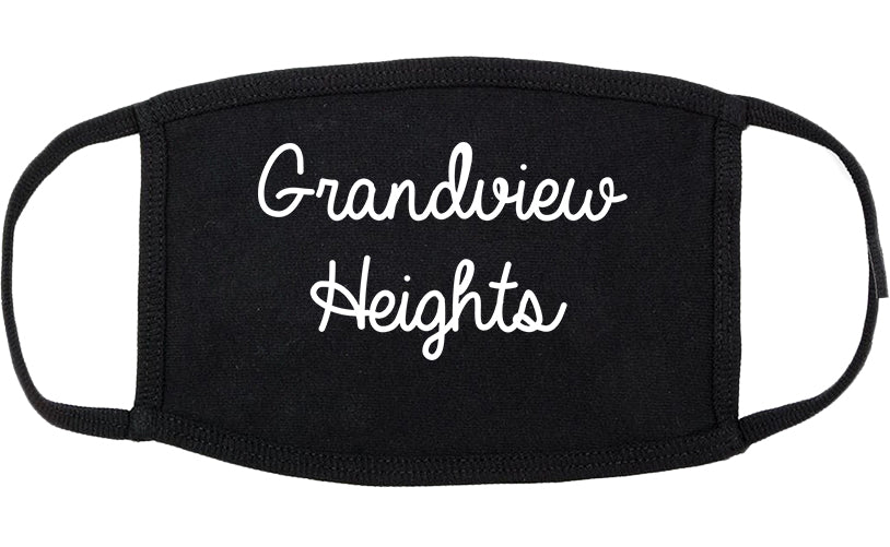 Grandview Heights Ohio OH Script Cotton Face Mask Black