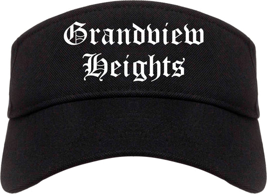 Grandview Heights Ohio OH Old English Mens Visor Cap Hat Black