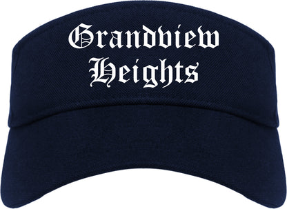Grandview Heights Ohio OH Old English Mens Visor Cap Hat Navy Blue