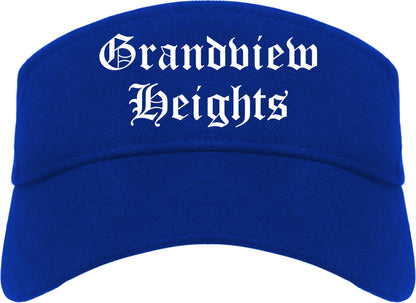 Grandview Heights Ohio OH Old English Mens Visor Cap Hat Royal Blue