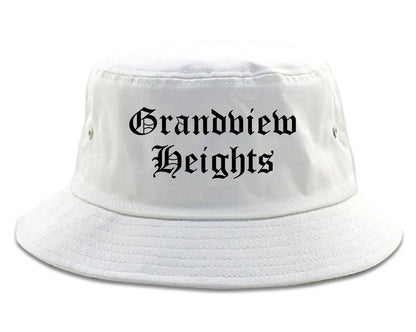 Grandview Heights Ohio OH Old English Mens Bucket Hat White
