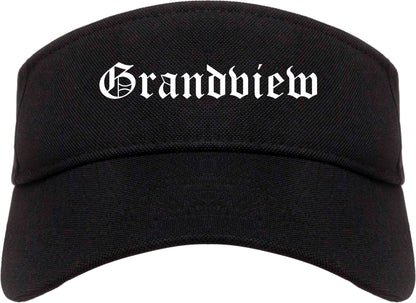Grandview Washington WA Old English Mens Visor Cap Hat Black