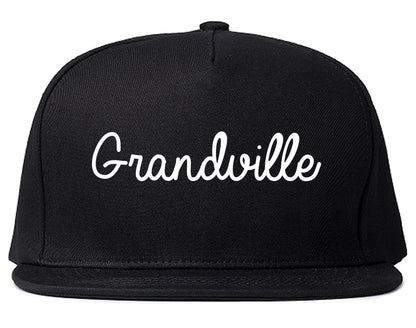 Grandville Michigan MI Script Mens Snapback Hat Black