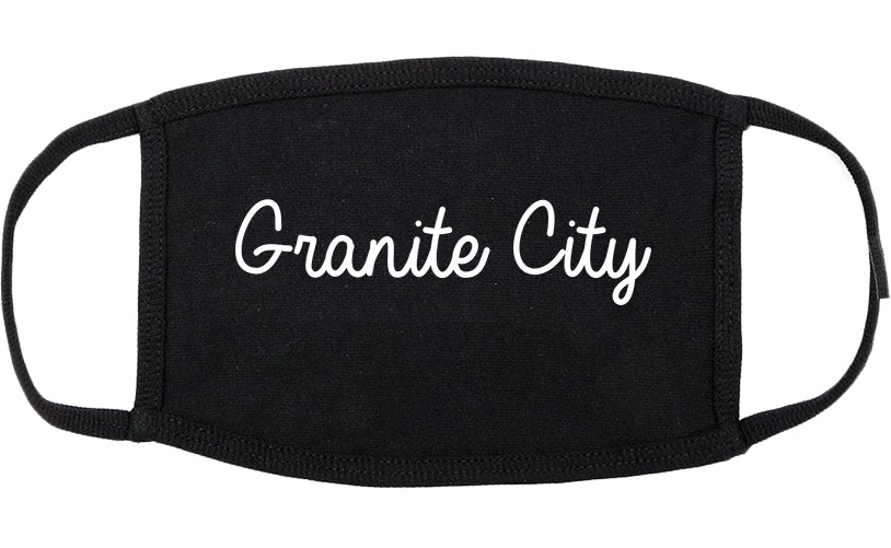 Granite City Illinois IL Script Cotton Face Mask Black