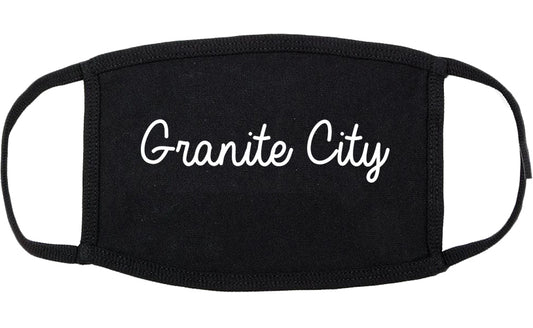 Granite City Illinois IL Script Cotton Face Mask Black