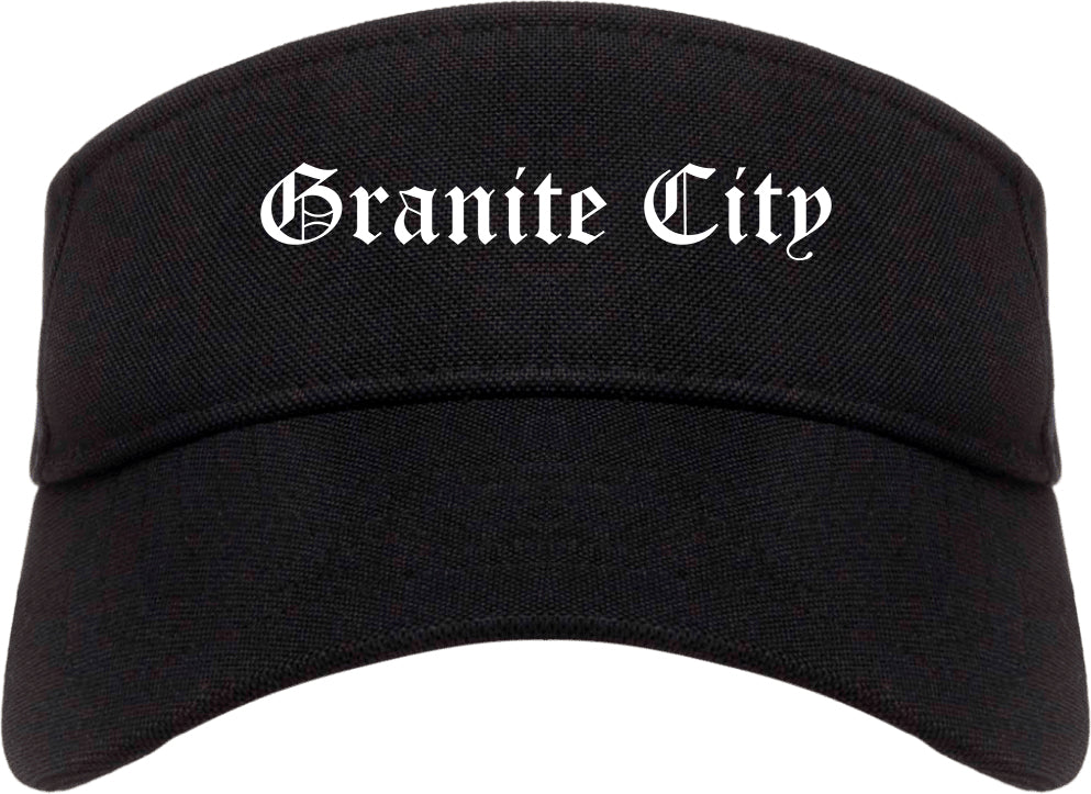 Granite City Illinois IL Old English Mens Visor Cap Hat Black