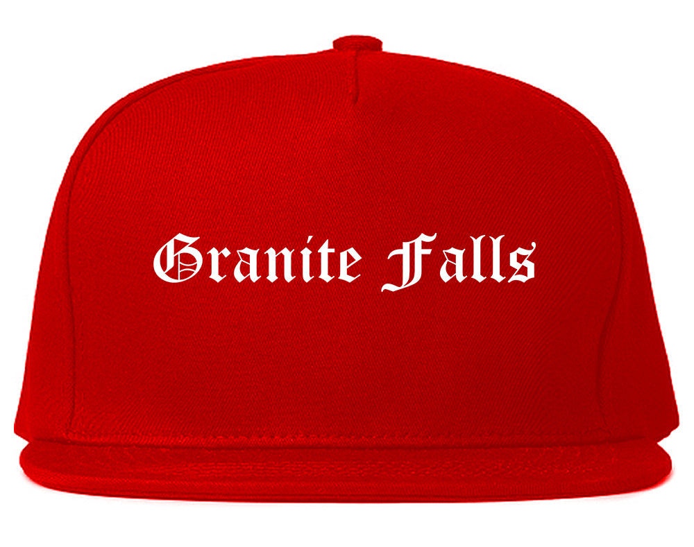 Granite Falls North Carolina NC Old English Mens Snapback Hat Red