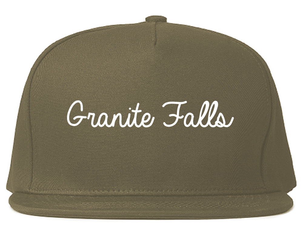 Granite Falls North Carolina NC Script Mens Snapback Hat Grey