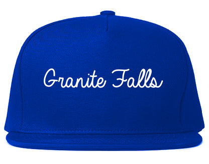 Granite Falls North Carolina NC Script Mens Snapback Hat Royal Blue