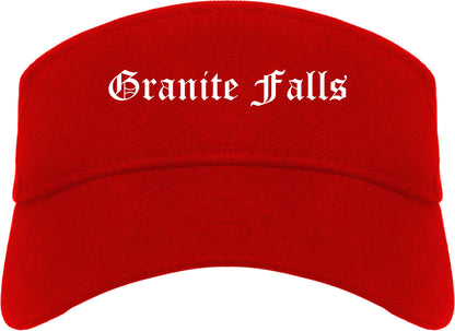 Granite Falls North Carolina NC Old English Mens Visor Cap Hat Red