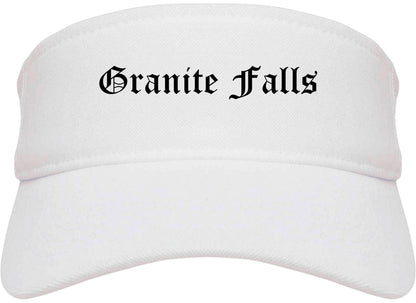 Granite Falls North Carolina NC Old English Mens Visor Cap Hat White